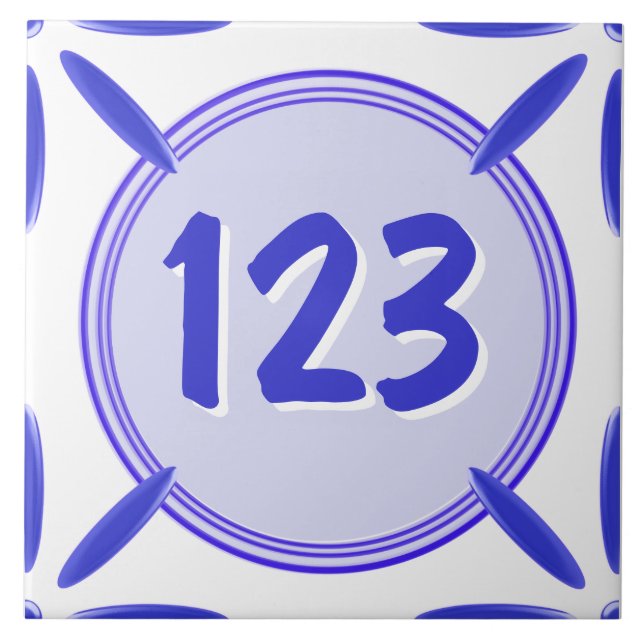 De Cerâmica Azulejo do número da porta da casa (Frente)