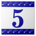 De Cerâmica Azulejo do número do Shooting Stars<br><div class="desc">Azulejo do número das estrelas de tiro.</div>