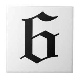 De Cerâmica Azulejo do Número Gótico - Preto em Branco