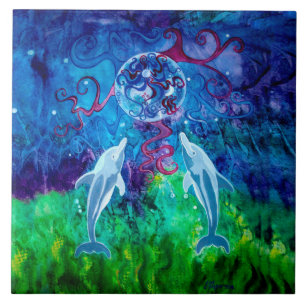 De Cerâmica Azulejo do olhar do golfinho