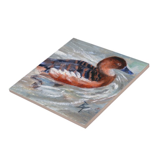 De Cerâmica Azulejo do pato da natação (Lateral)
