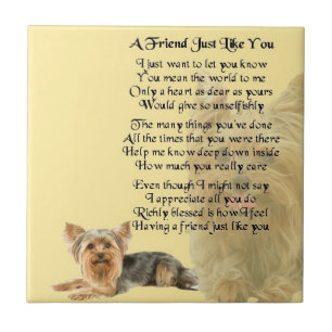 De Cerâmica Azulejo do poema do amigo do cão do yorkshire