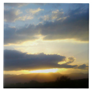De Cerâmica Azulejo do por do sol do céu azul