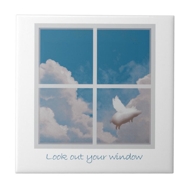 De Cerâmica azulejo do porco do vôo (Frente)