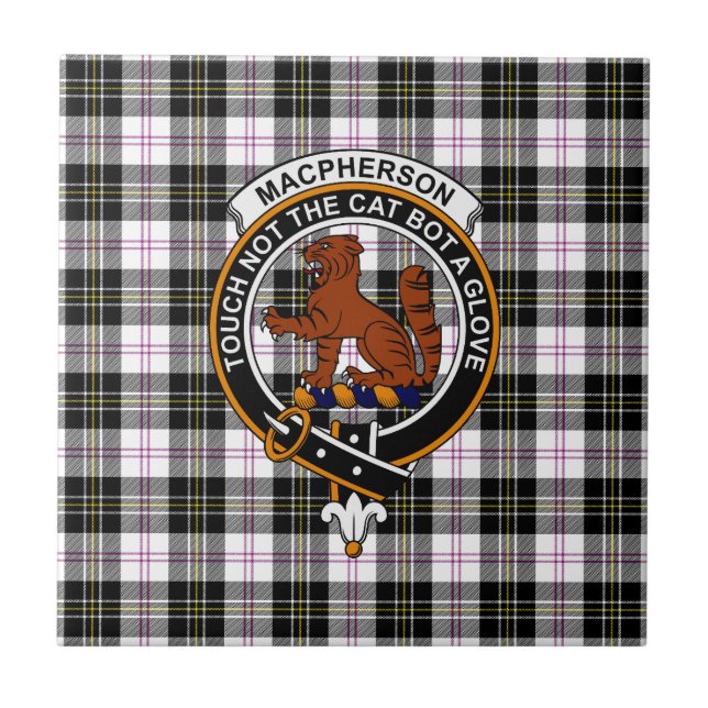 De Cerâmica Azulejo do Tartan, Emblema e Lema MacPherson (Frente)