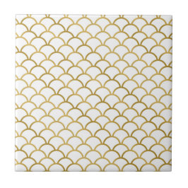 De Cerâmica Azulejo do teste padrão do mar Dourado e branco