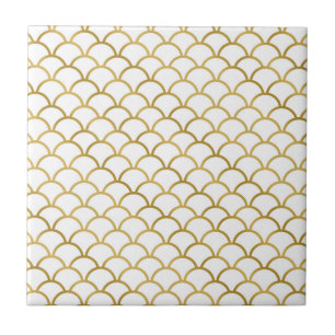 De Cerâmica Azulejo do teste padrão do mar Dourado e branco