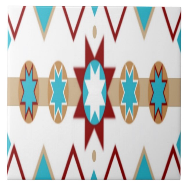 De Cerâmica Azulejo do teste padrão do nativo americano (Frente)