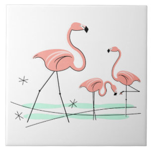 De Cerâmica Azulejo do trio 2 dos flamingos