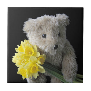 De Cerâmica azulejo do urso do daffodil