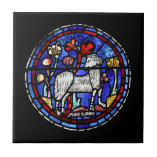 De Cerâmica Azulejo do vitral da astrologia do Aries