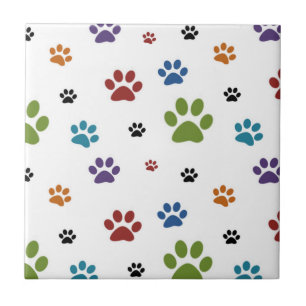 De Cerâmica Azulejo dos impressões da pata do cão