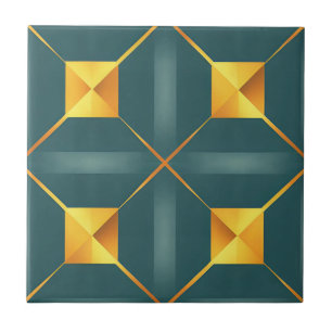 De Cerâmica Azulejo dos Quadros Teais Art Deco