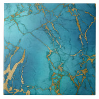 Azulejo Dourado Azul Teal Inspirado no Marble