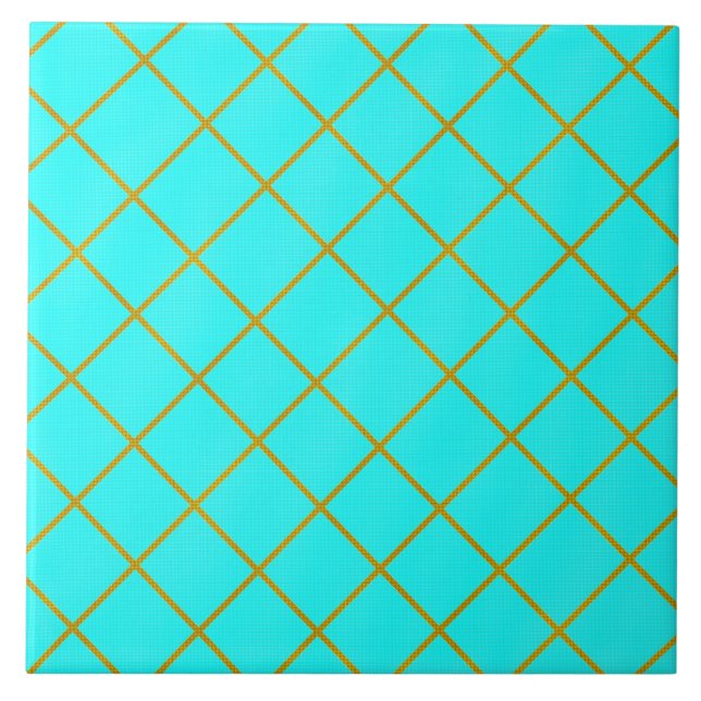 De Cerâmica Azulejo Dourado e Turquesa (Frente)