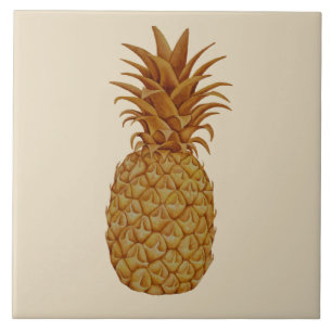 De Cerâmica Azulejo Dourado havaiano tropical do abacaxi