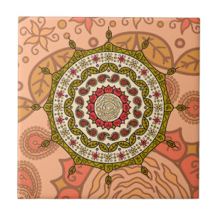 De Cerâmica Azulejo Dourado Mehndi Fantasy