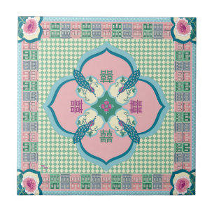 De Cerâmica Azulejo Dupla Felicidade do Pavão Peranakan - Past