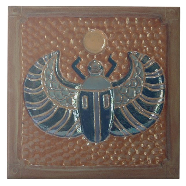 De Cerâmica Azulejo Egípcio com Escaravelho Alado (Frente)