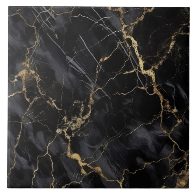 De Cerâmica Azulejo Elegante Dourado Marble Cerâmico (Frente)