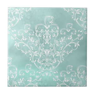 De Cerâmica Azulejo Elegante para o Teal Damask