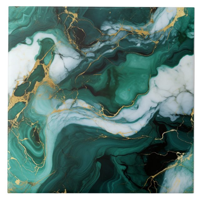 De Cerâmica Azulejo Emerald Swirl Encantado (Frente)