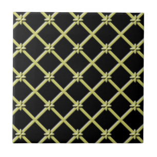 De Cerâmica Azulejo entre padrões preto e Golds
