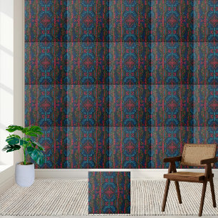 De Cerâmica Azulejo escandinavo moderno em azul vermelho e ver