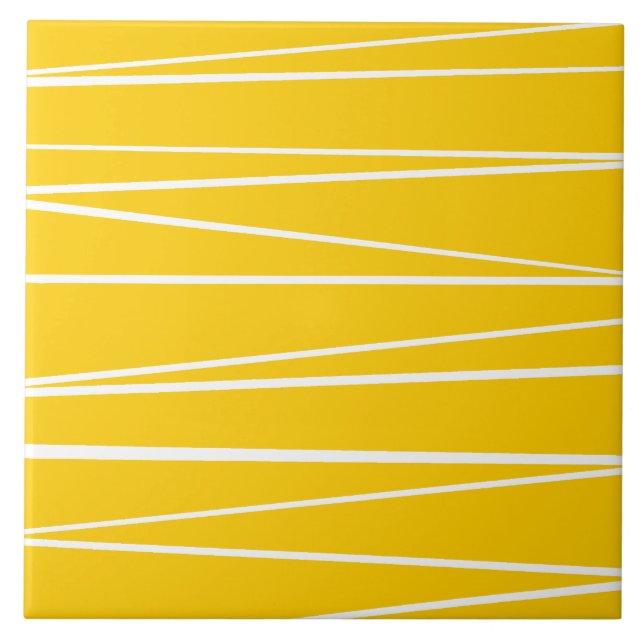 De Cerâmica Azulejo espanhol do amarelo da listra (Frente)