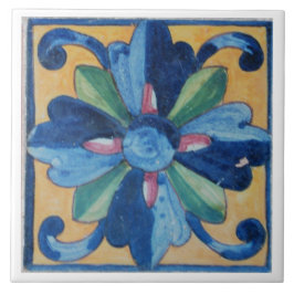 De Cerâmica Azulejo espanhol do design da flor