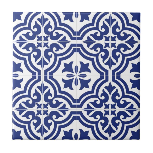 De Cerâmica Azulejo Espanhol Tradicional Azul e Branco (Frente)