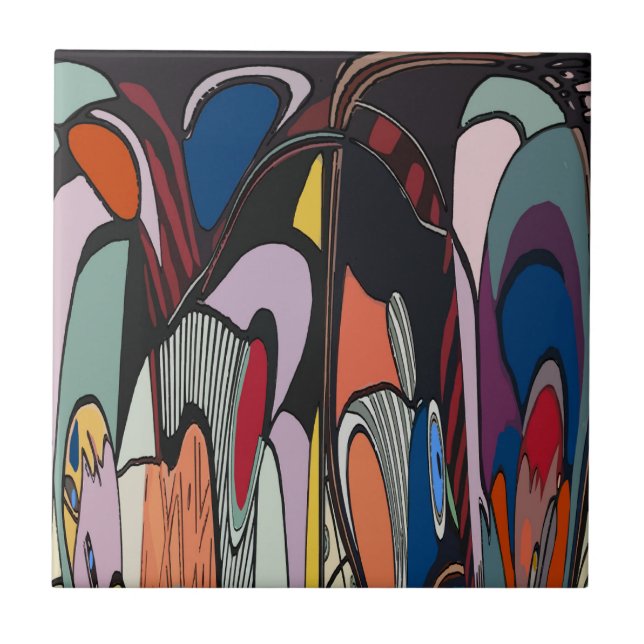 De Cerâmica Azulejo Estilo abstrato Espanhol (Frente)