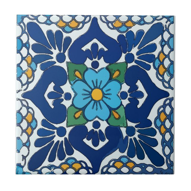 De Cerâmica Azulejo Estilo Antigo Azul Espanhol (Frente)