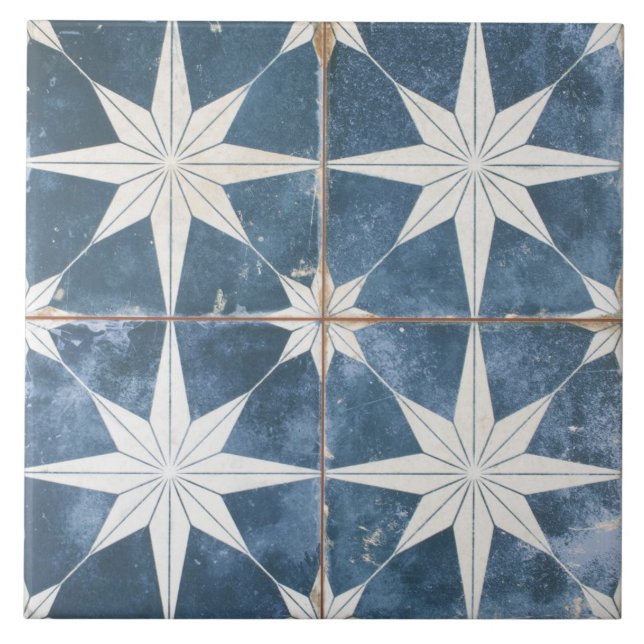 De Cerâmica Azulejo - Estrela Explosão Azul (Frente)