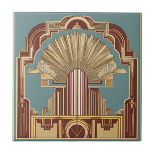 De Cerâmica Azulejo Estrutura Coronada Art Déco