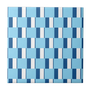 De Cerâmica Azulejo Faixa Azul e Branco