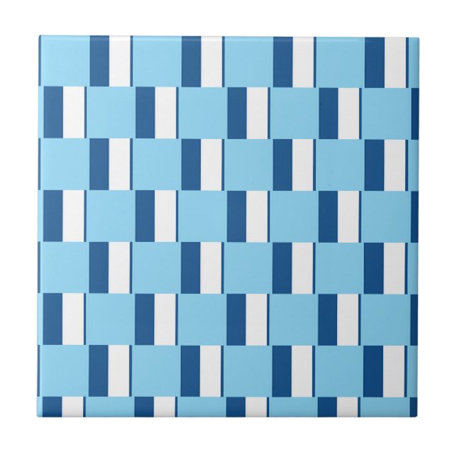 De Cerâmica Azulejo Faixa Azul e Branco (Frente)