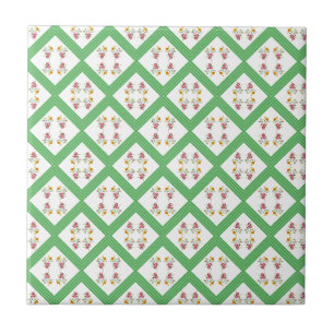 De Cerâmica Azulejo Faixa Verde Floral