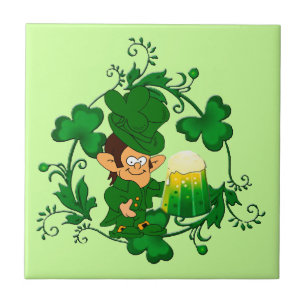 De Cerâmica Azulejo feliz do Leprechaun