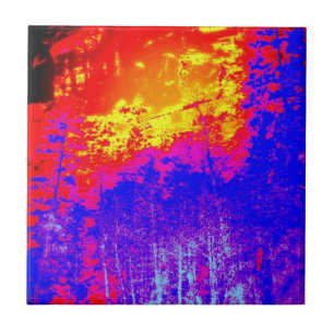 De Cerâmica azulejo flamejante abstrato da floresta