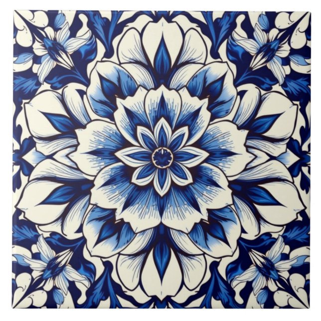 De Cerâmica azulejo flor real (Frente)