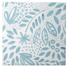 De Cerâmica Azulejo floral azul do Belle