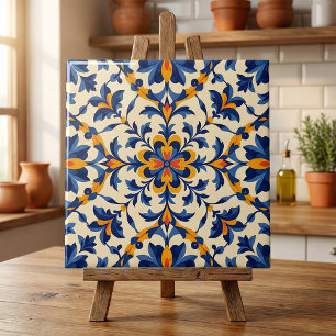De Cerâmica Azulejo Floral Azul Mediterrâneo Português