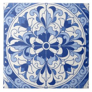 De Cerâmica Azulejo Floral Azul Português Medalhões