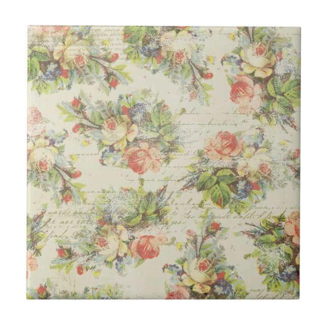 De Cerâmica Azulejo Floral chique (Frente)