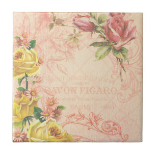 De Cerâmica Azulejo floral do vintage chique