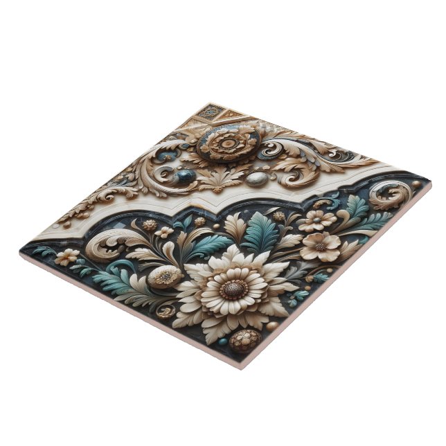 De Cerâmica Azulejo Floral Elegante (Lateral)