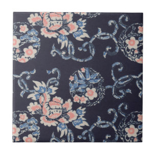 De Cerâmica Azulejo floral japonês do vintage