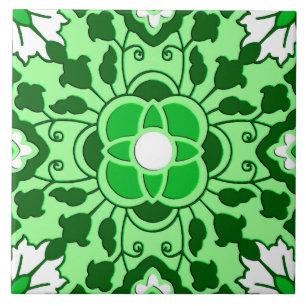 De Cerâmica Azulejo Floral marroquino, Emerald e Verde limão