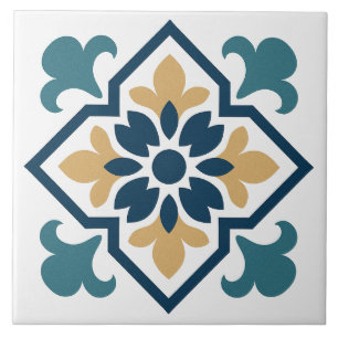 De Cerâmica Azulejo Floral Mediterrâneo Vintage